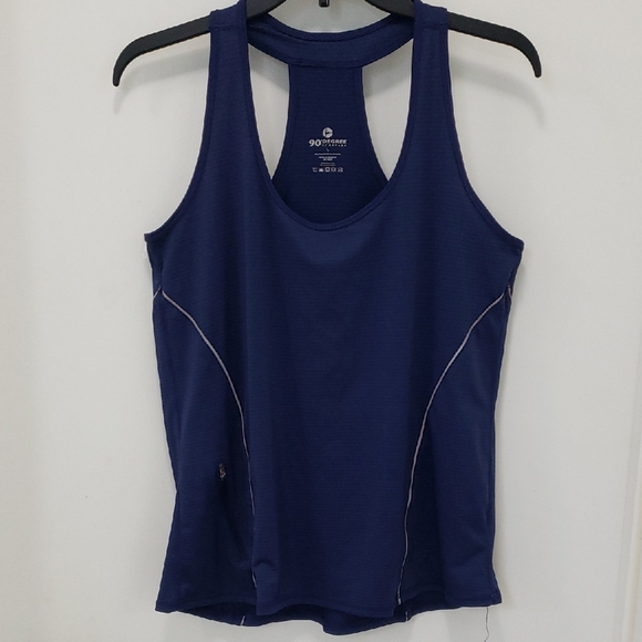 90 Degree By Reflex Tops - 〰️90 Degree By Reflex〰️ Navy Racerback AthleticTank L